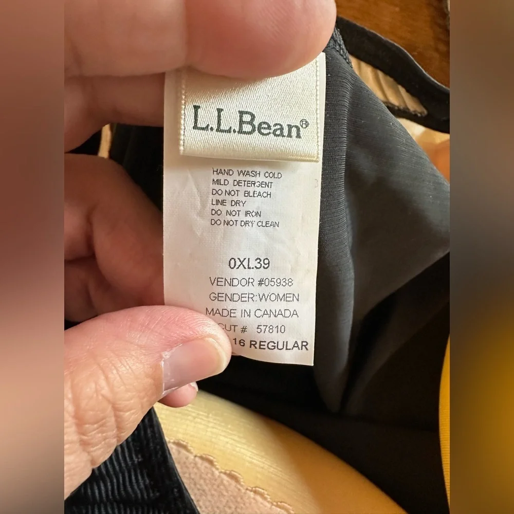 LL BEAN Tankini Skort Set 3pc Size 16 Black Ribbed UPF 50+ Lycra Sunblocking - Picture 7 of 10